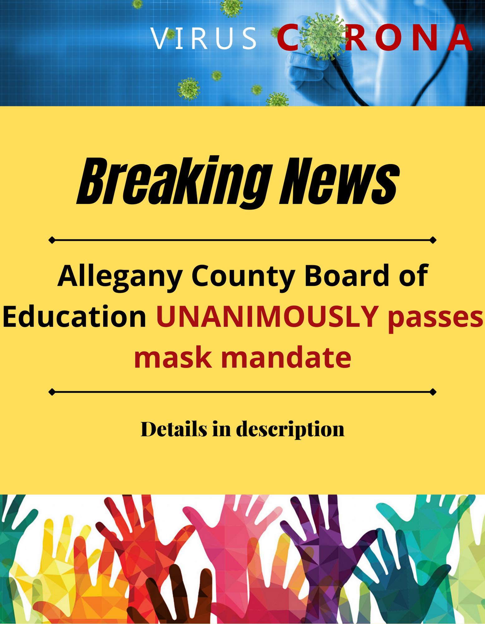 Allegany County Board of Education Passes Mask Mandate Garrett County